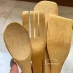 ست کفگیر چوبی بامبو پنج عددی پنسی پلاسکو