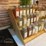 استند پلکانی با شیشه ادویه درب چوبی و فلزی