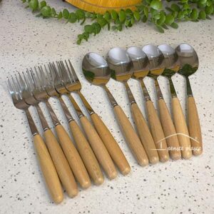 قاشق چنگال دسته چوبی وارداتی