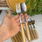 قاشق چنگال دسته چوبی وارداتی