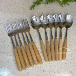 قاشق چنگال دسته چوبی وارداتی