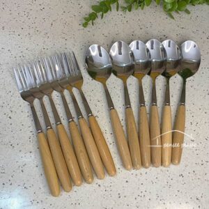 قاشق چنگال دسته چوبی وارداتی