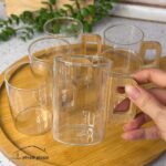 لیوان پیرکس دسته بامبو - تصویر 3