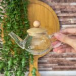 قوری زعفران پیرکس درب بامبو - تصویر 2